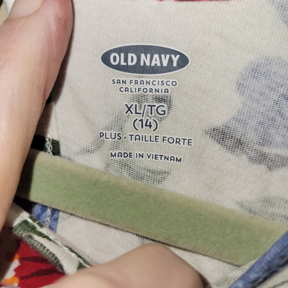 Old Navy Girls Floral Dress XL 14 Plus White Multicolor Boho Short Sleeve Cotton - Picture 3 of 7